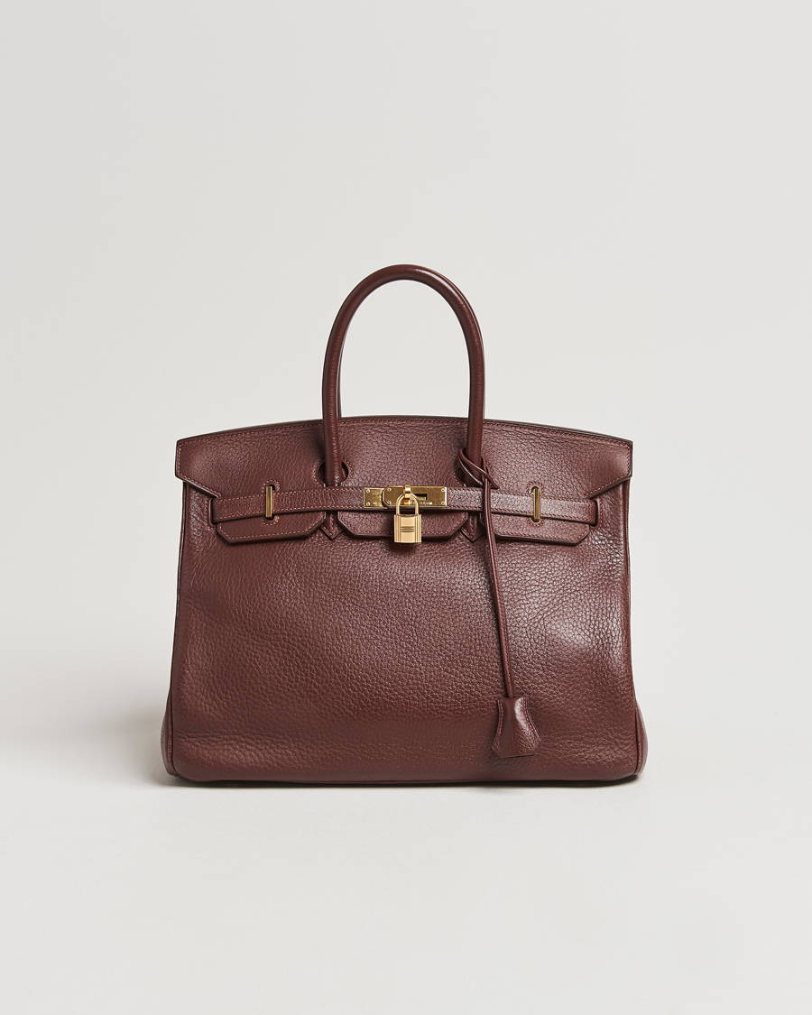 Mies | Hermès Pre-Owned Birkin 35 Taurillon Clemence Handbag Havana | Hermès Pre-Owned | Birkin 35 Taurillon Clemence Handbag Havana