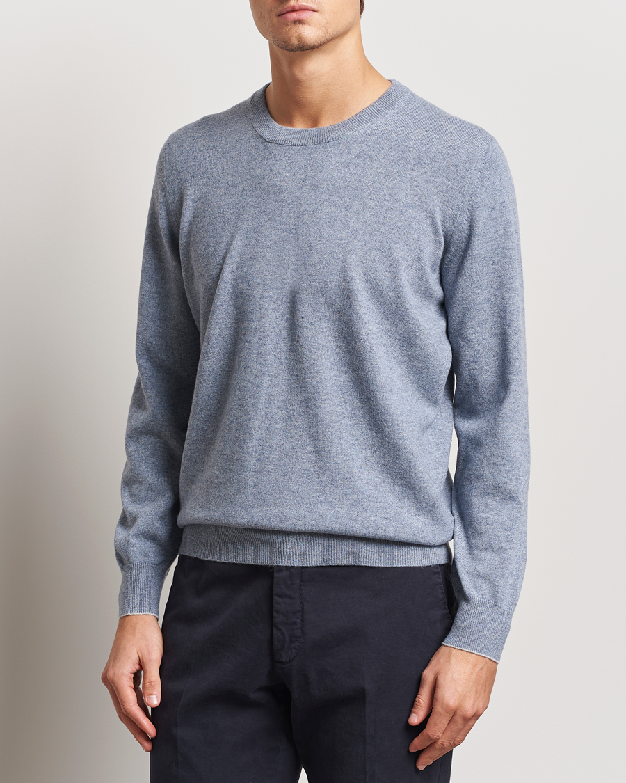 Mies | Puserot | Brunello Cucinelli | 2 Ply Cashmere Pullover Light Blue Denim