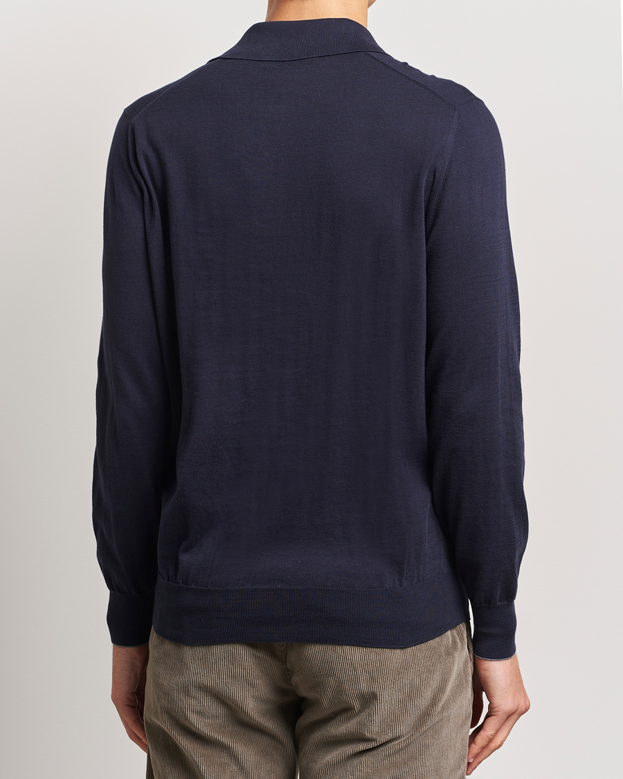 Mies | Puserot | Brunello Cucinelli | Long Sleeve Polo Navy