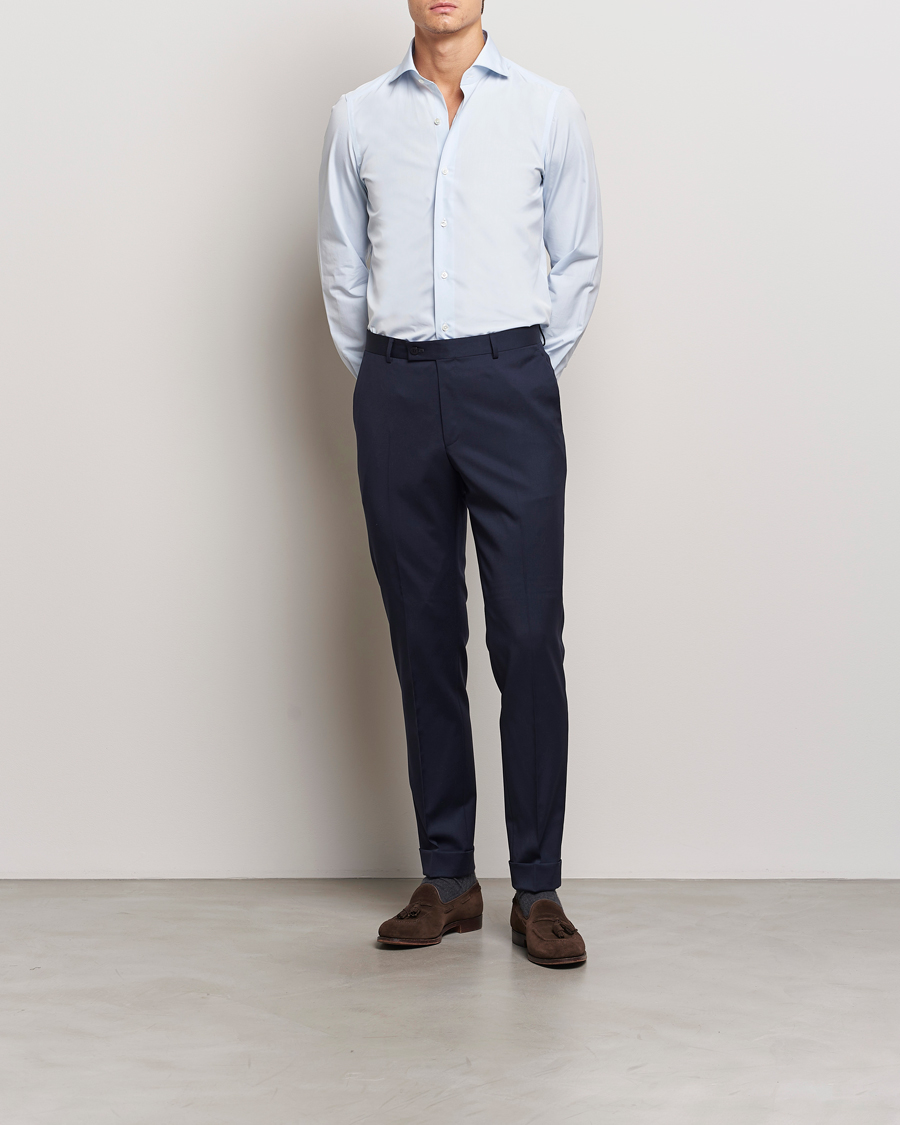 Mies | Kauluspaidat | Finamore Napoli | Milano Slim Fit Classic Shirt Light Blue