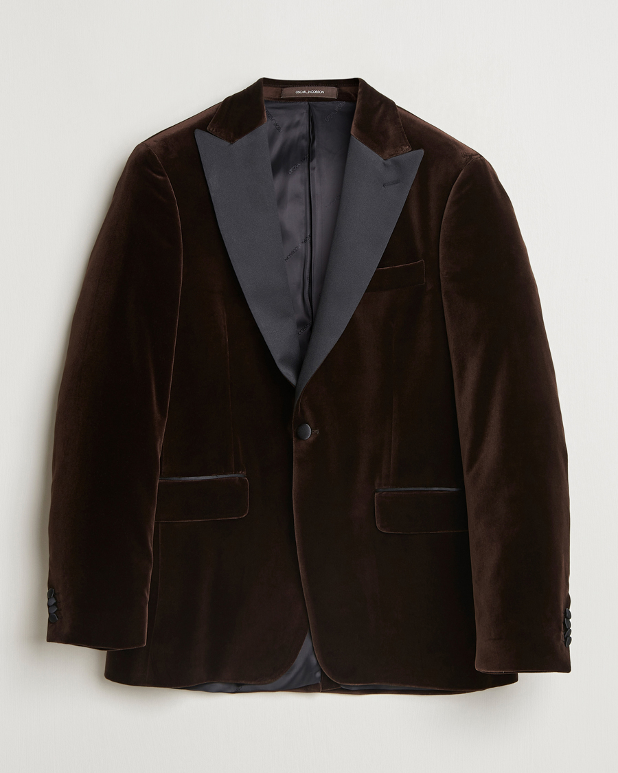 Mies | Pikkutakit | Oscar Jacobson | Frampton Velvet Tuxedo Blazer Brown