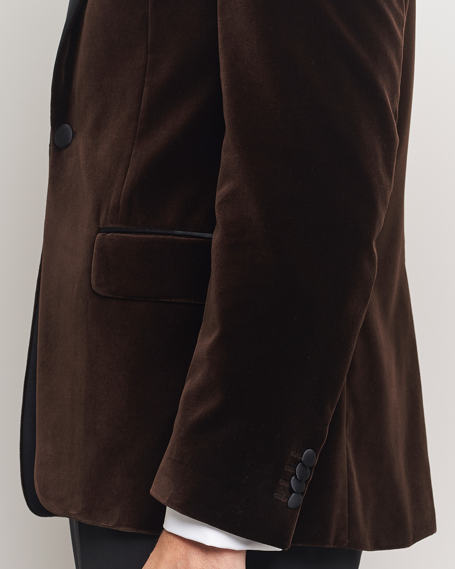 Mies | Pikkutakit | Oscar Jacobson | Frampton Velvet Tuxedo Blazer Brown