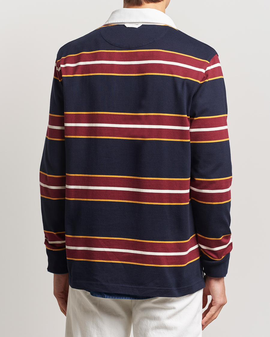 Mies | Puserot | GANT | Yarn Dyed Striped Heavy Rugger Evening Blue