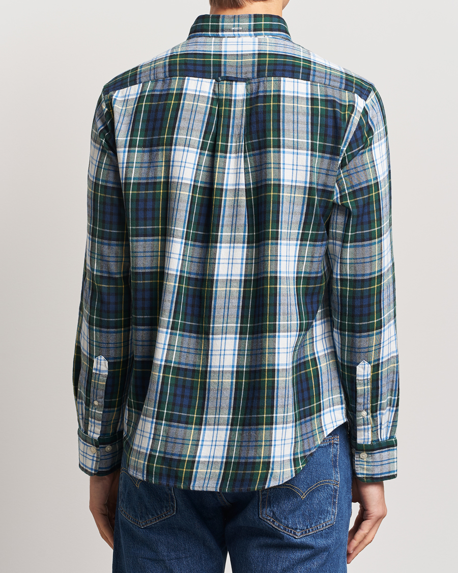 Mies | Kauluspaidat | Gant | Regular Flannel Check Shirt Tartan Green