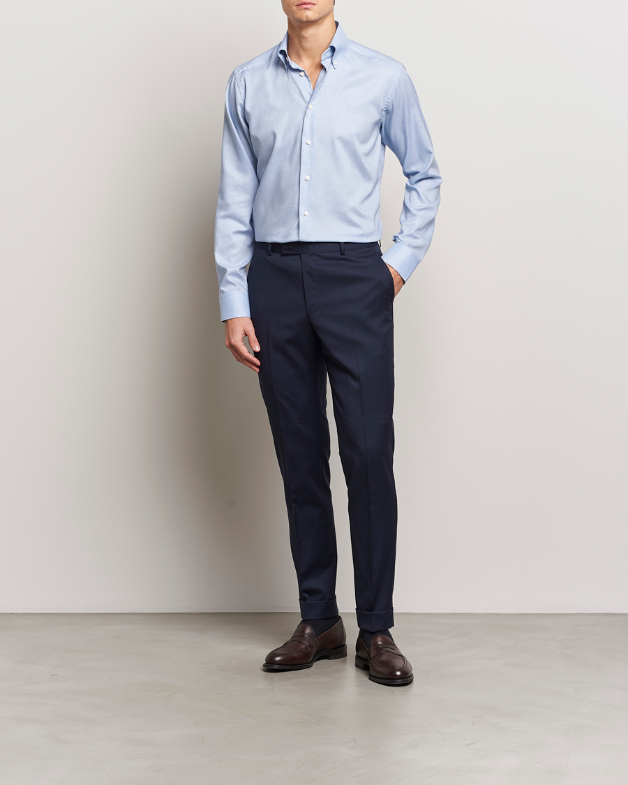 Mies | Kauluspaidat | Eton | Slim Fit Wrinkle Free Oxford Shirt Light Blue