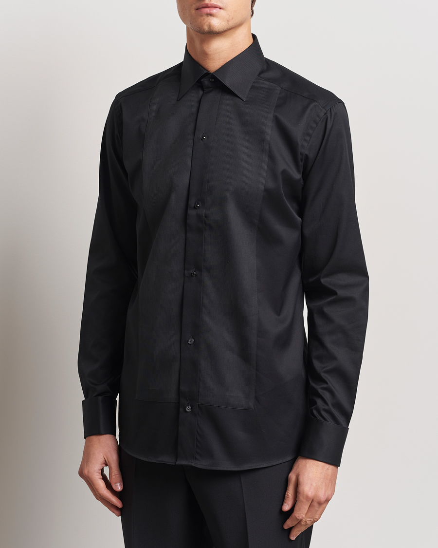 Mies | Kauluspaidat | Eton | Slim Fit Plissé Tuxedo Shirt Black