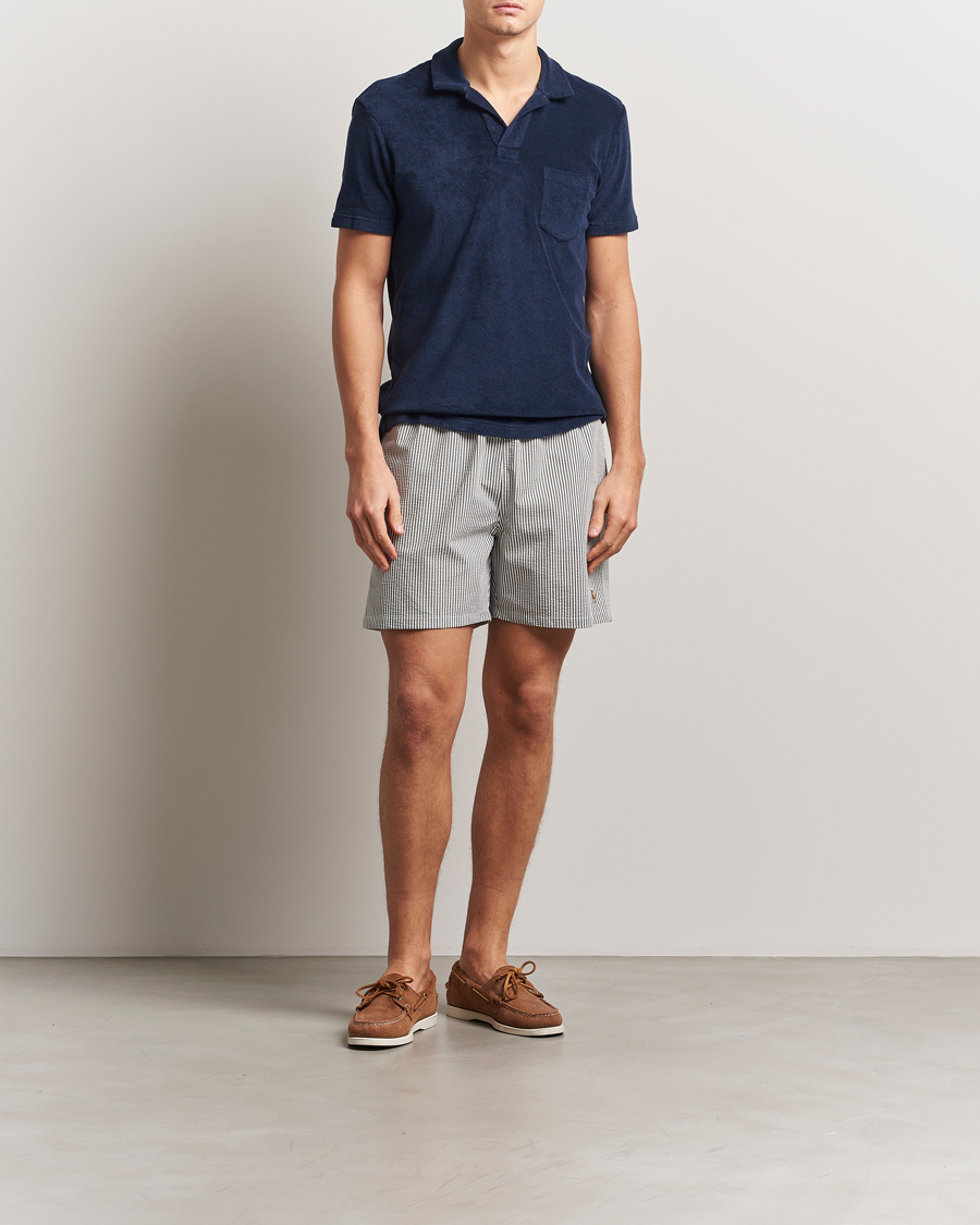 Mies | Polo Ralph Lauren Traveler Mid Trunk Seersucker Olive | Polo Ralph Lauren | Traveler Mid Trunk Seersucker Olive