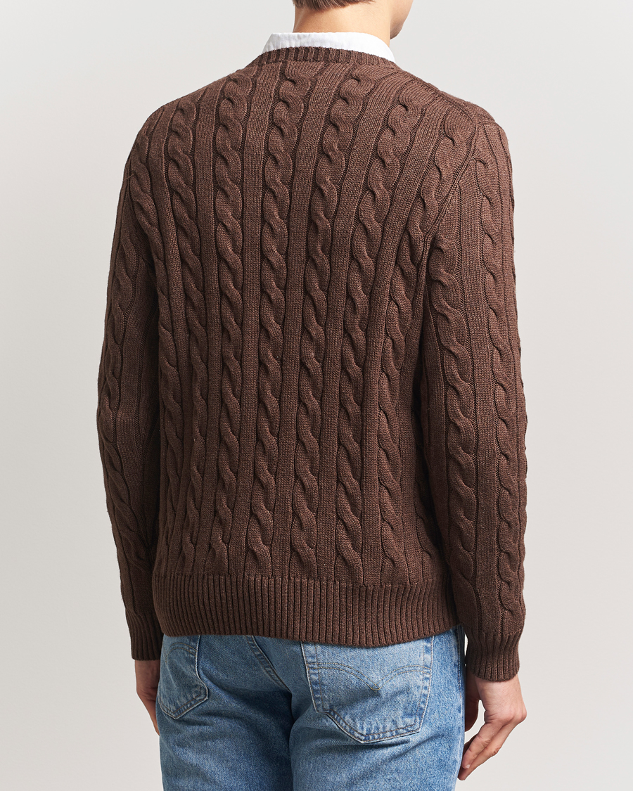 Mies | Puserot | Polo Ralph Lauren | Cotton Cable Pullover Dark Roast Melange