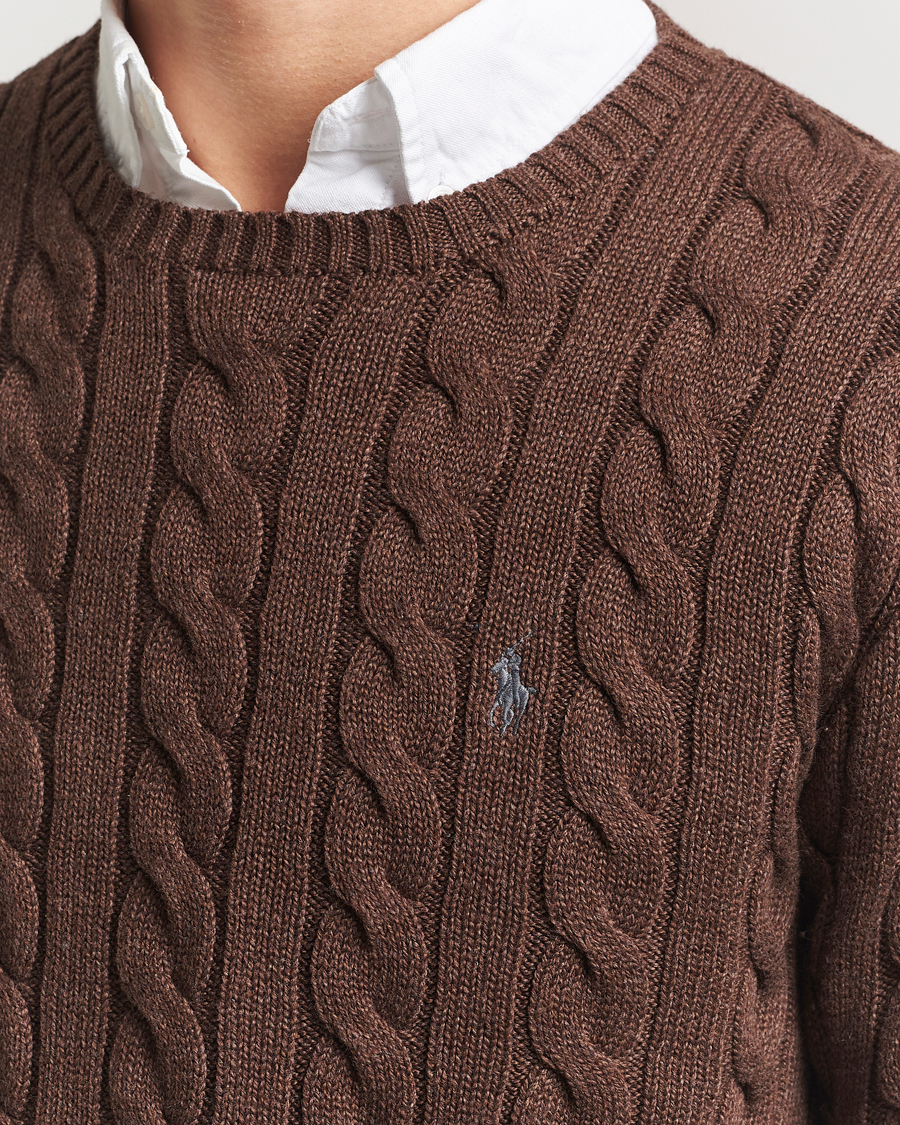Mies | Puserot | Polo Ralph Lauren | Cotton Cable Pullover Dark Roast Melange