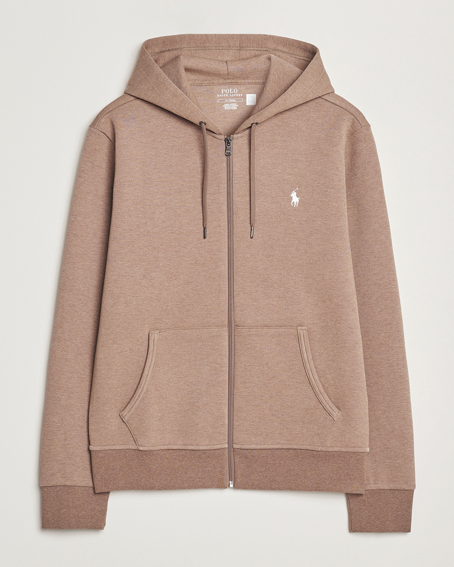 Mies | Puserot | Polo Ralph Lauren | Double Knitted Full-Zip Hoodie Brown Heather