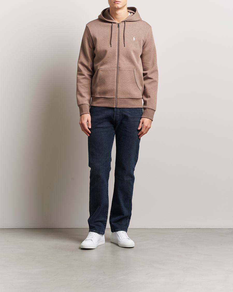 Mies | Puserot | Polo Ralph Lauren | Double Knitted Full-Zip Hoodie Brown Heather