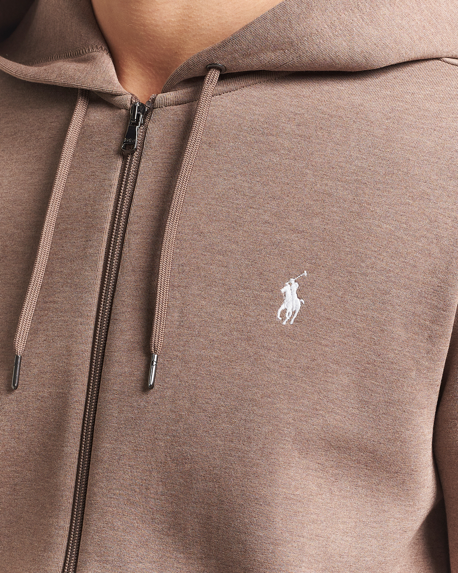 Mies | Puserot | Polo Ralph Lauren | Double Knitted Full-Zip Hoodie Brown Heather
