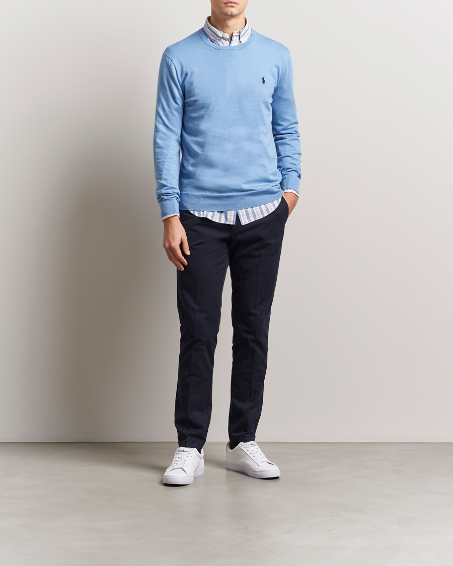Mies | Puserot | Polo Ralph Lauren | Cotton Crew Neck Sweater Sky Blue