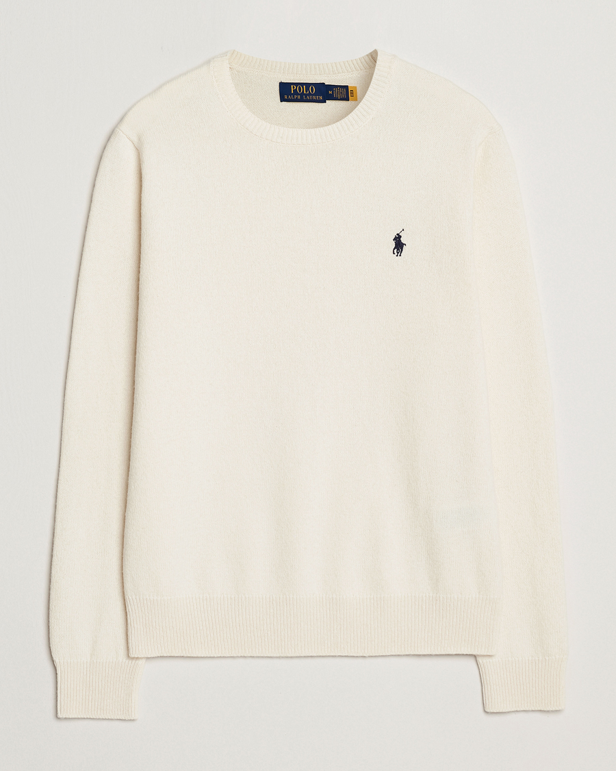 Mies | Puserot | Polo Ralph Lauren | Cotton/Wool Pullover Andover Cream