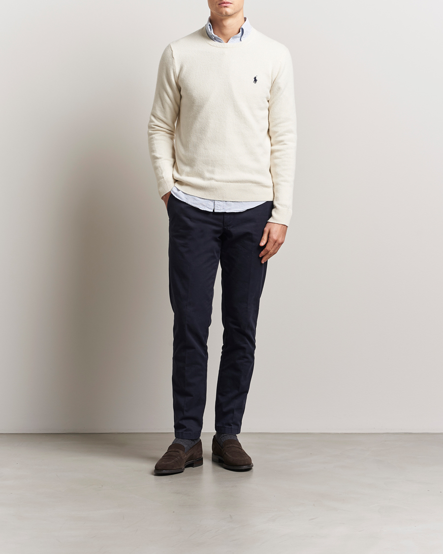Mies | Puserot | Polo Ralph Lauren | Cotton/Wool Pullover Andover Cream