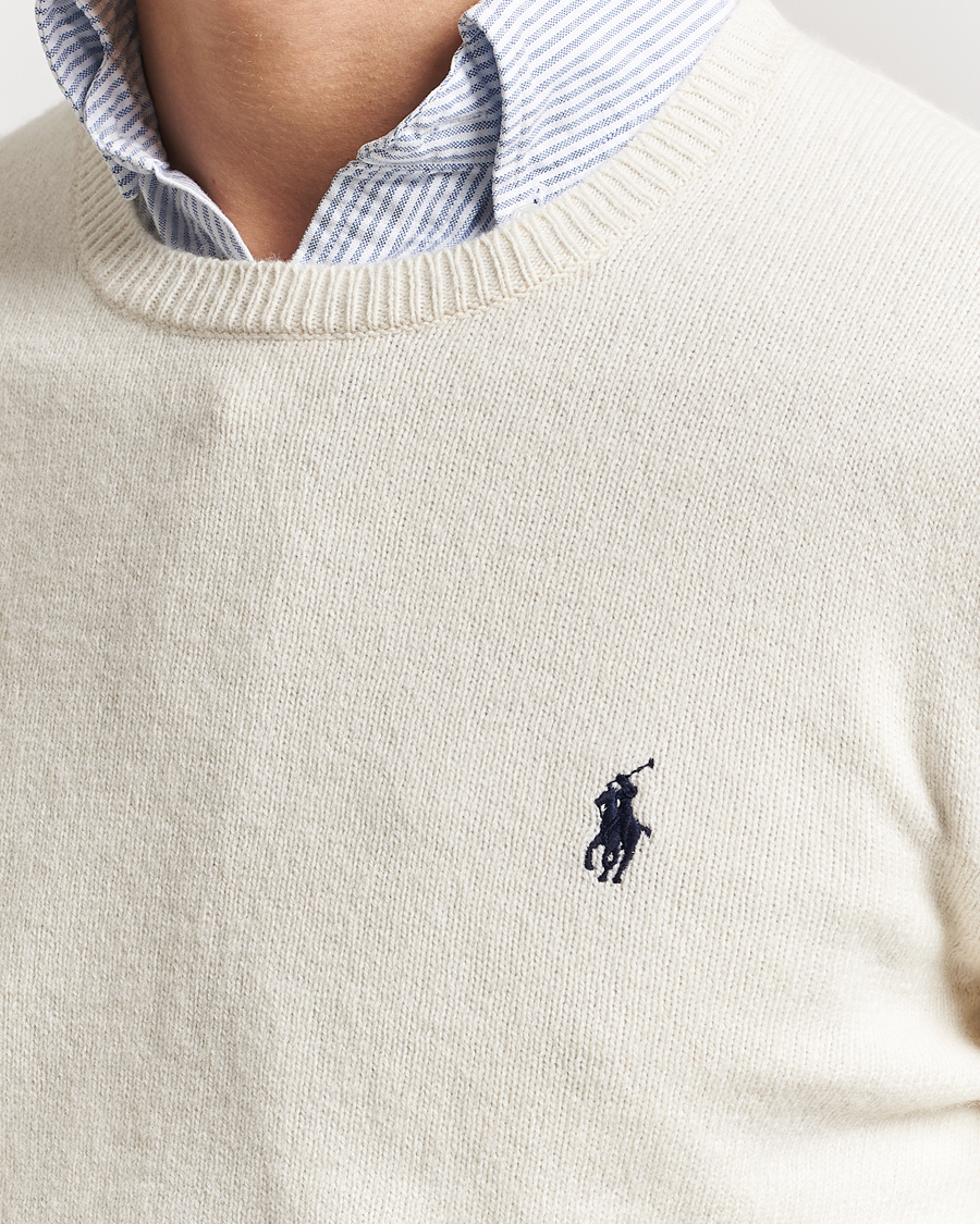 Mies | Puserot | Polo Ralph Lauren | Cotton/Wool Pullover Andover Cream