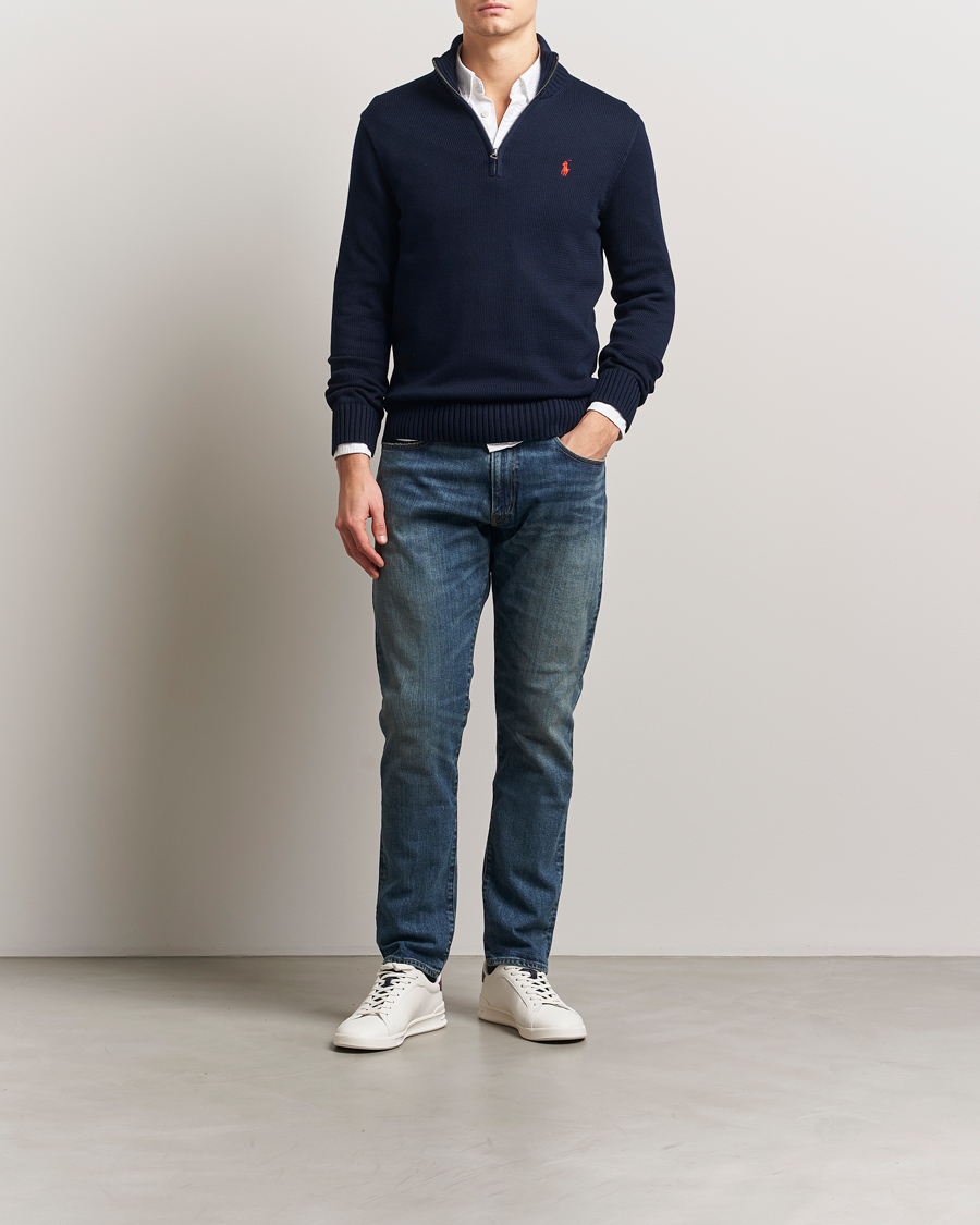Mies | Puserot | Polo Ralph Lauren | Cotton Pullover Half Zip Hunter Navy