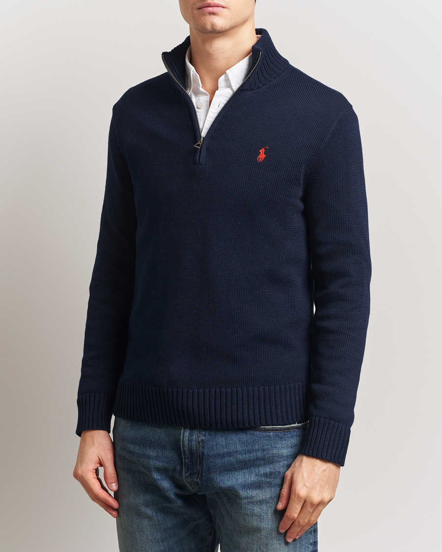 Mies | Puserot | Polo Ralph Lauren | Cotton Pullover Half Zip Hunter Navy