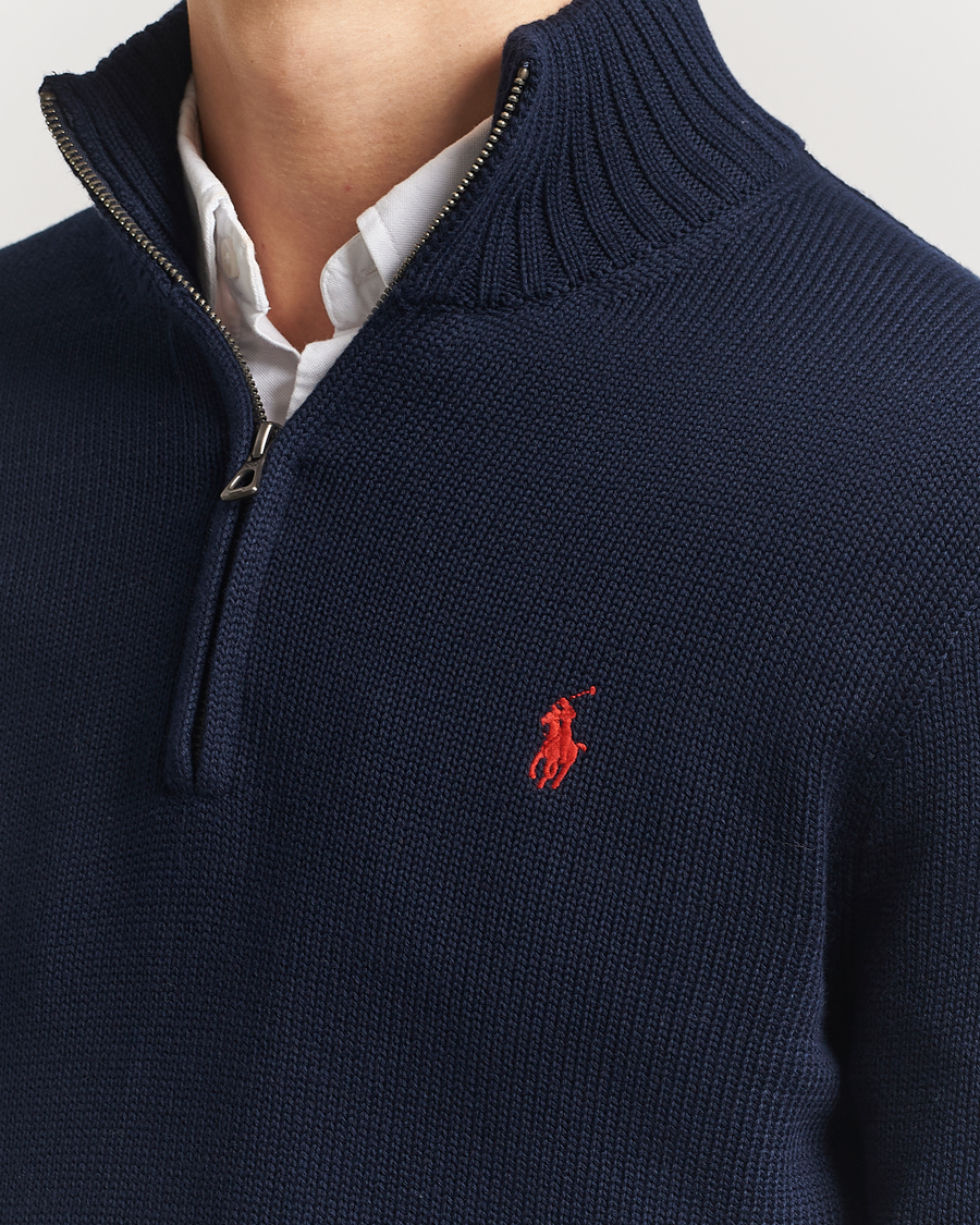 Mies | Puserot | Polo Ralph Lauren | Cotton Pullover Half Zip Hunter Navy