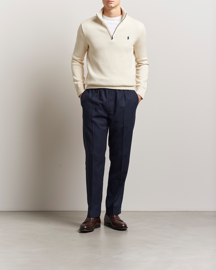 Mies | Puserot | Polo Ralph Lauren | Cotton Pullover Half Zip Andover Cream