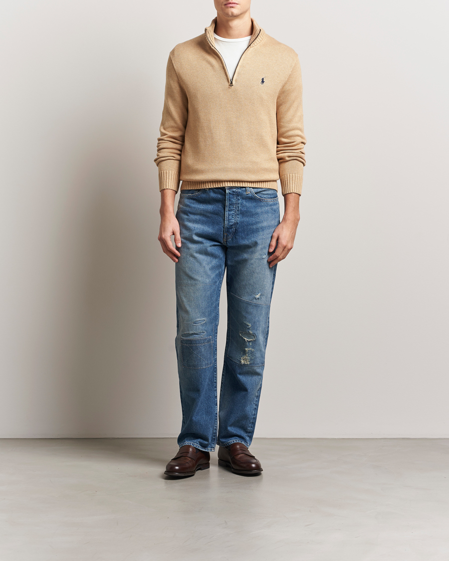 Mies | Puserot | Polo Ralph Lauren | Cotton Pullover Half-Zip Camel Melange