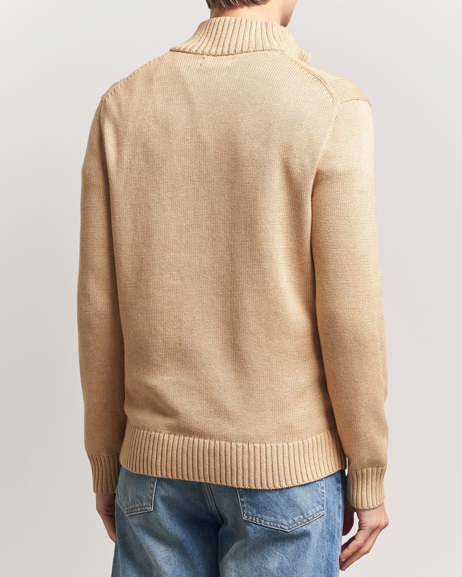 Mies | Puserot | Polo Ralph Lauren | Cotton Pullover Half-Zip Camel Melange