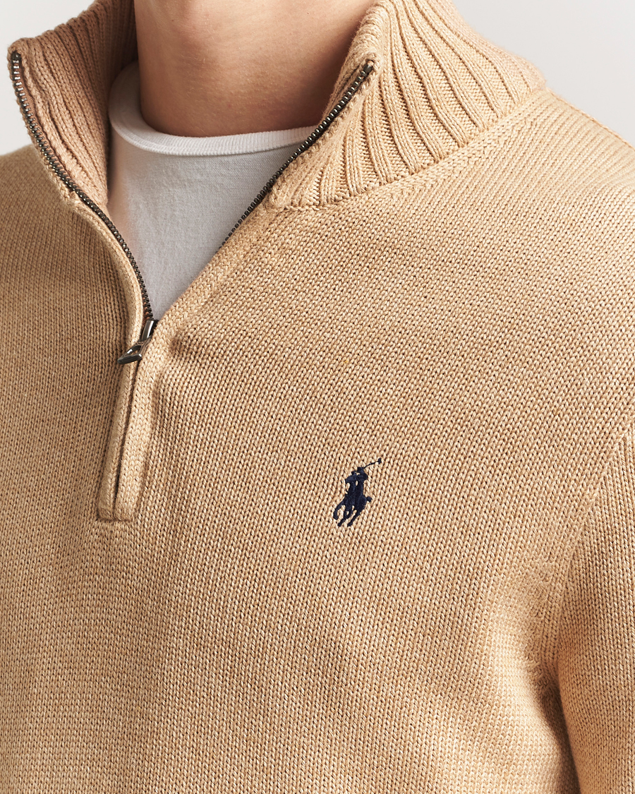 Mies | Puserot | Polo Ralph Lauren | Cotton Pullover Half-Zip Camel Melange