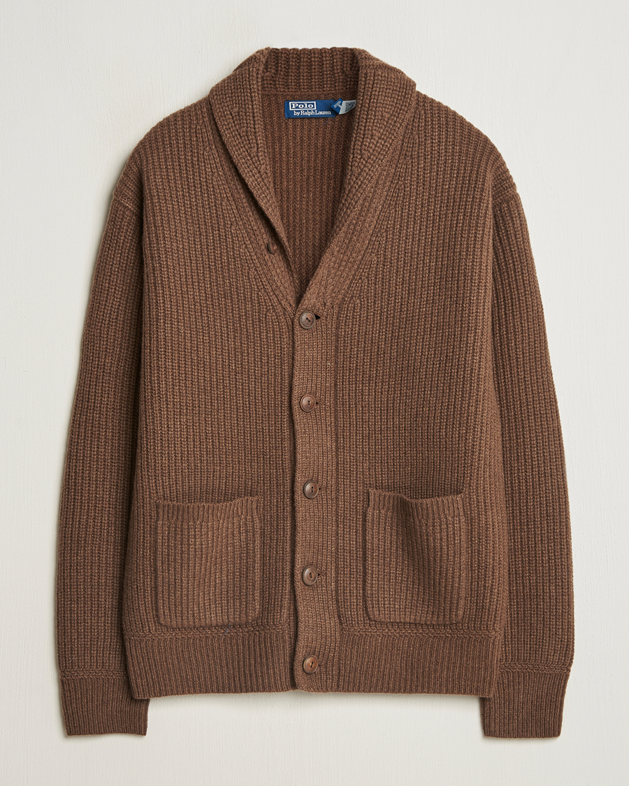Mies | Puserot | Polo Ralph Lauren | Wool/Cashmere Cardigan Dark Roast Melange