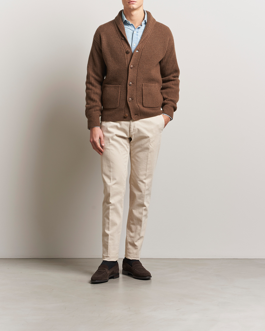 Mies | Puserot | Polo Ralph Lauren | Wool/Cashmere Cardigan Dark Roast Melange