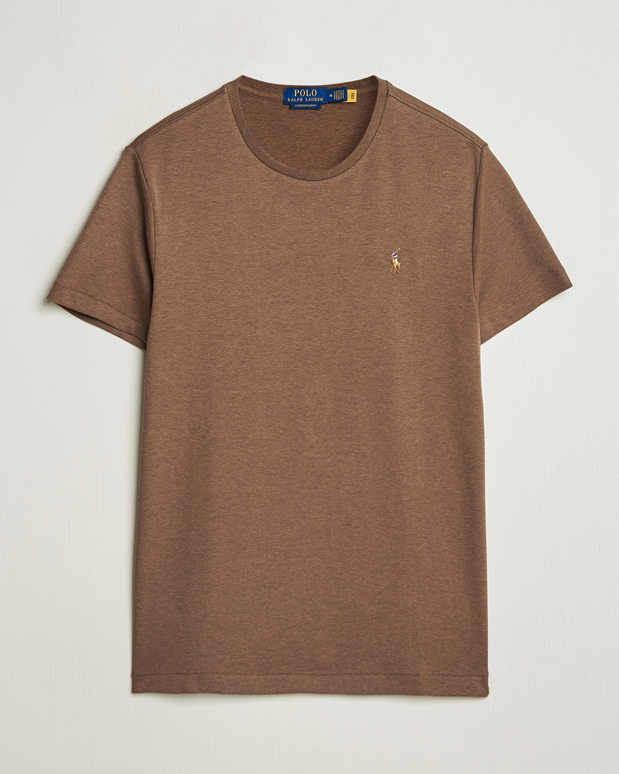 Mies | T-paidat | Polo Ralph Lauren | Luxury Pima Cotton Crew Neck T-Shirt Cedar Heather