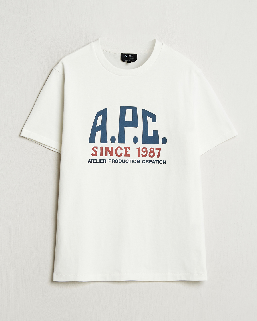 Mies | T-paidat | A.P.C. | Print Label T-Shirt White
