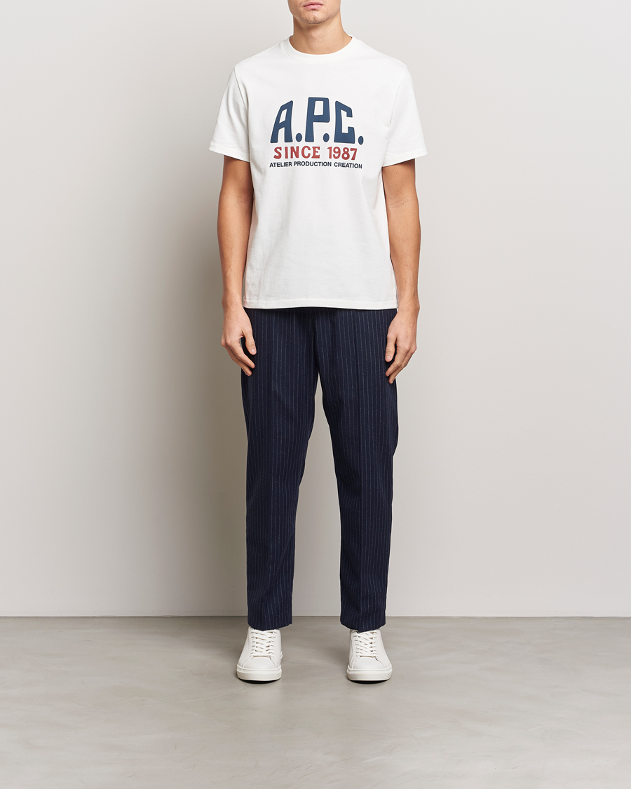 Mies | T-paidat | A.P.C. | Print Label T-Shirt White