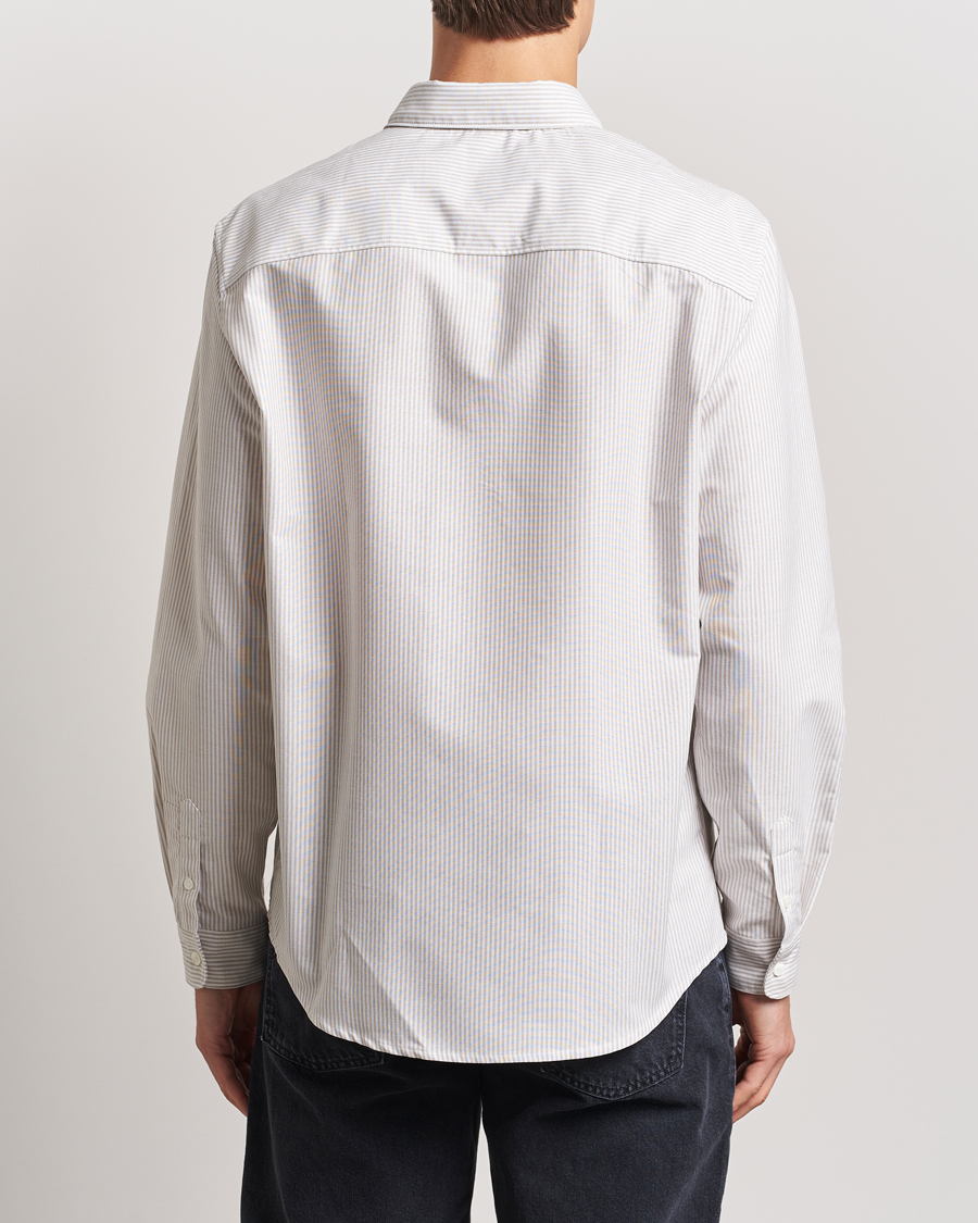 Mies | Kauluspaidat | A.P.C. | Greg Striped Oxford Shirt Beige/White