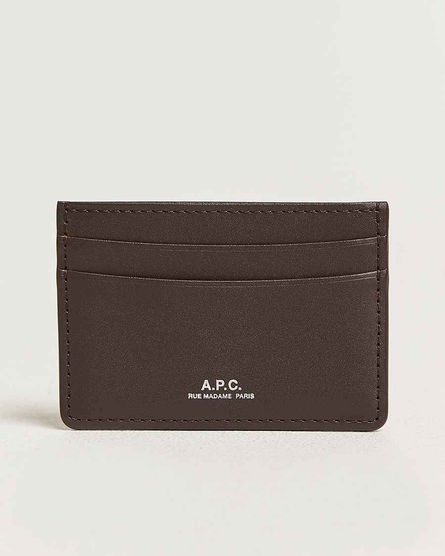 Mies | Lompakot | A.P.C. | A.P.C.Calf Leather Card HolderDark Brown