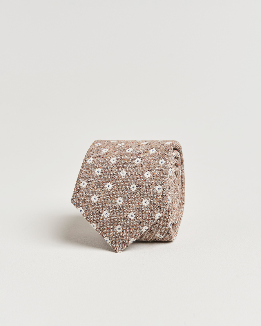 Mies | Amanda Christensen Silk/Cotton Bourette 8cm Tie Sand | Amanda Christensen | Silk/Cotton Bourette 8cm Tie Sand