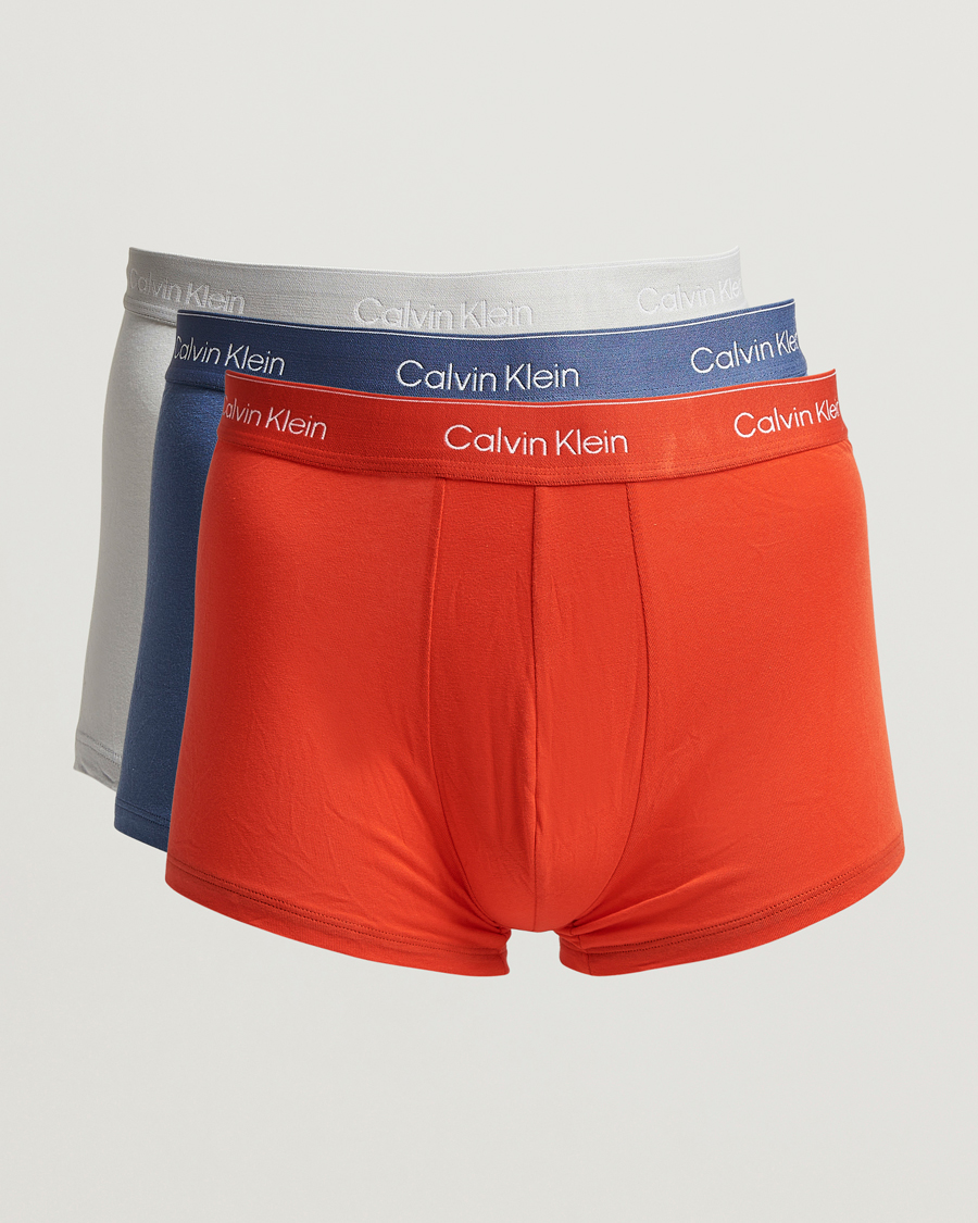 Mies | Alusvaatteet | Calvin Klein | 3-Pack Icon Cotton Stretch Low Rise Trunk Blue/Grey/Red