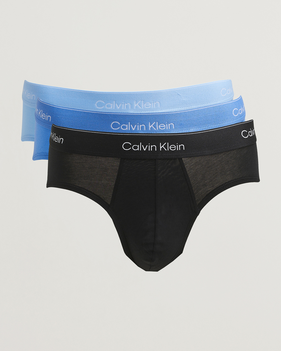 Mies | Alusvaatteet | Calvin Klein | 3-Pack Icon Cotton Stretch Hip Brief Black/Blue/Light Blue