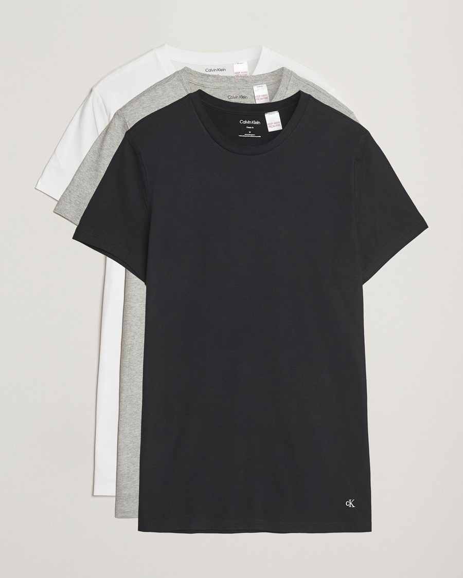 Mies | T-paidat | Calvin Klein | 3-Pack Cotton Crew Neck T-Shirt White/Black/Grey