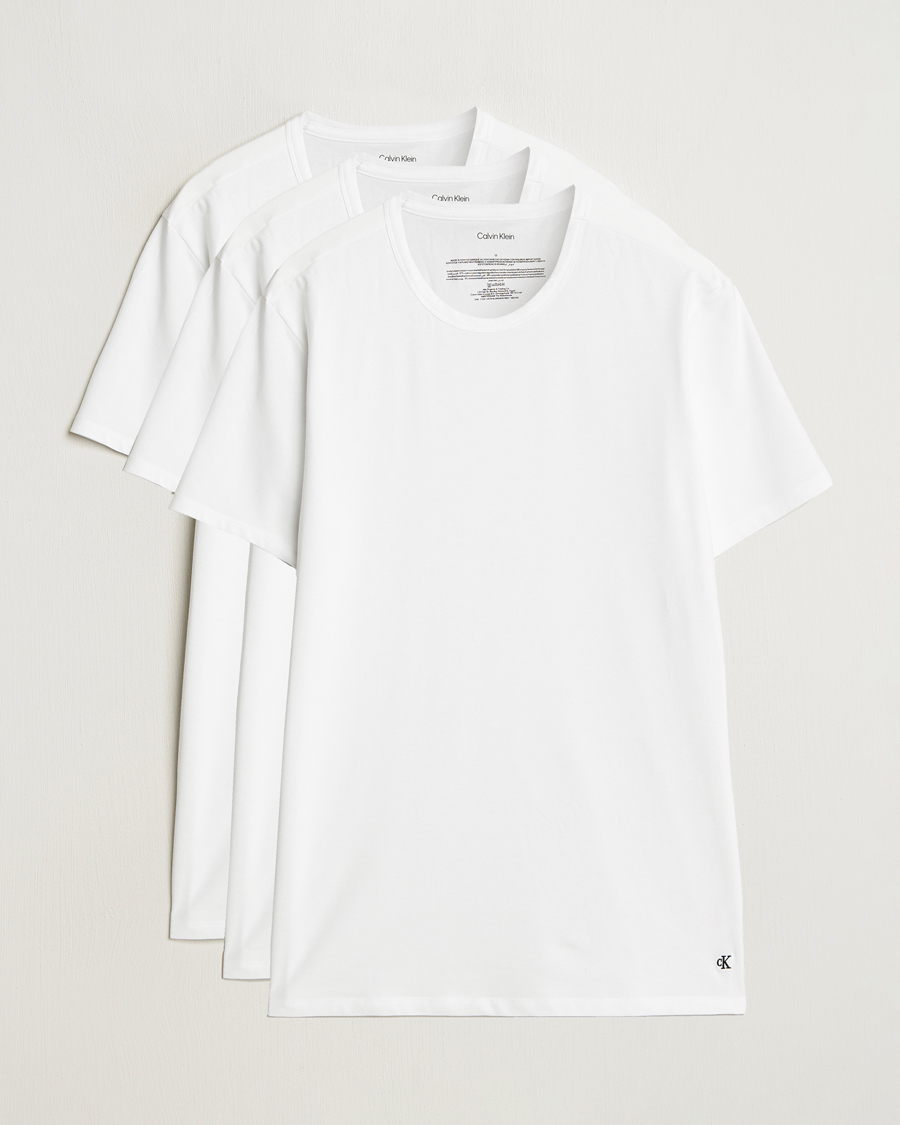 Mies | T-paidat | Calvin Klein | 3-Pack Cotton Stretch Crew Neck T-Shirt White