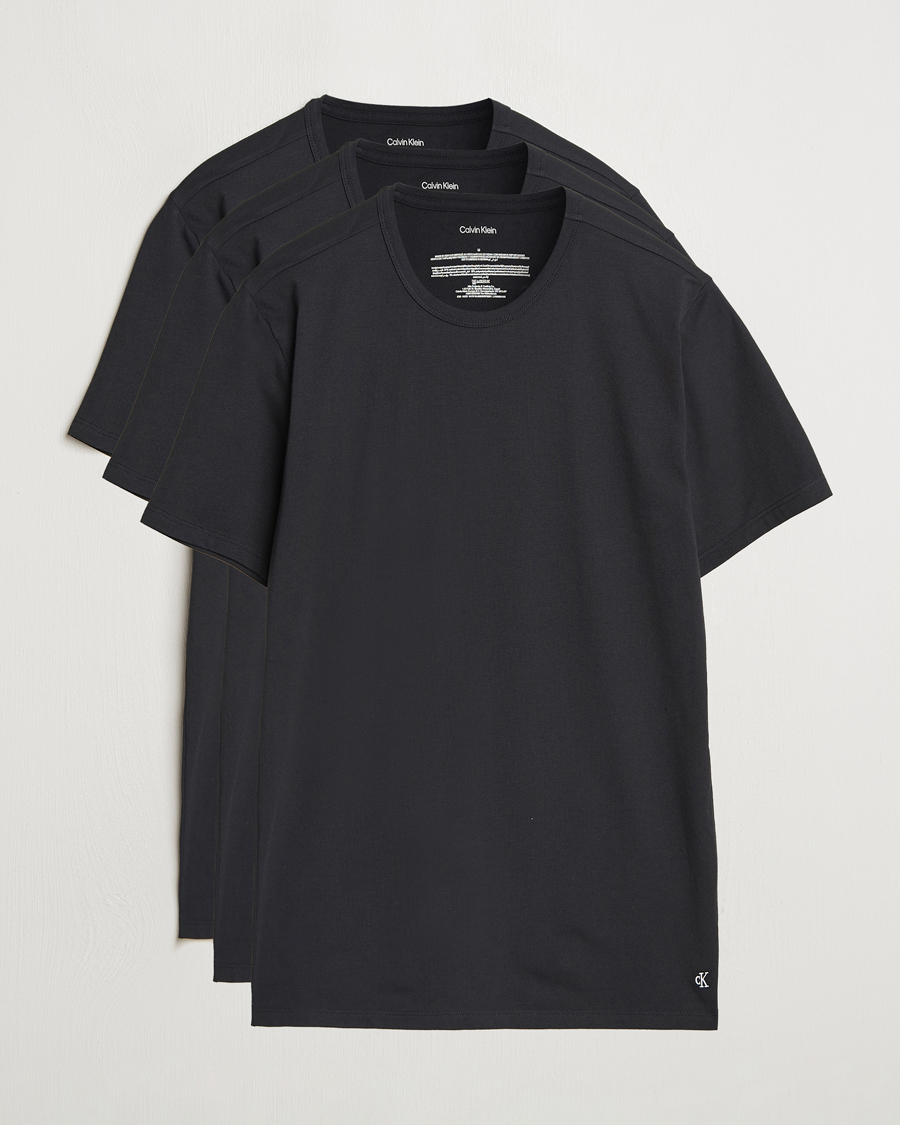 Mies | T-paidat | Calvin Klein | 3-Pack Cotton Stretch Crew Neck T-Shirt Black