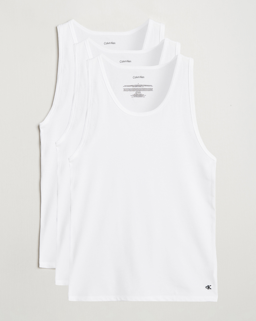 Mies | T-paidat | Calvin Klein | 3-Pack Cotton Tank Top White