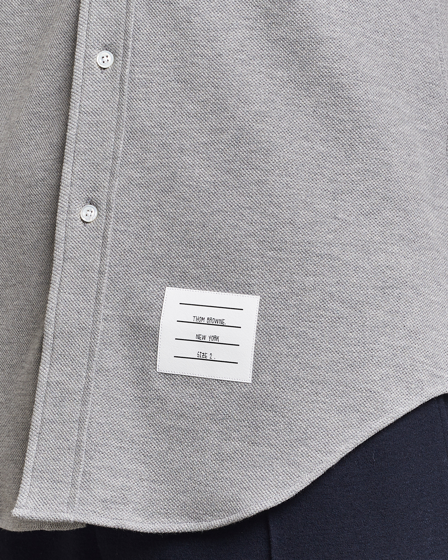 Mies | Kauluspaidat | Thom Browne | Button Down Piquet Shirt Light Grey