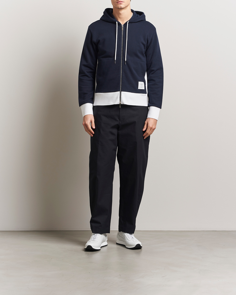 Mies | Puserot | Thom Browne | Color Block Zip Hoodie Navy