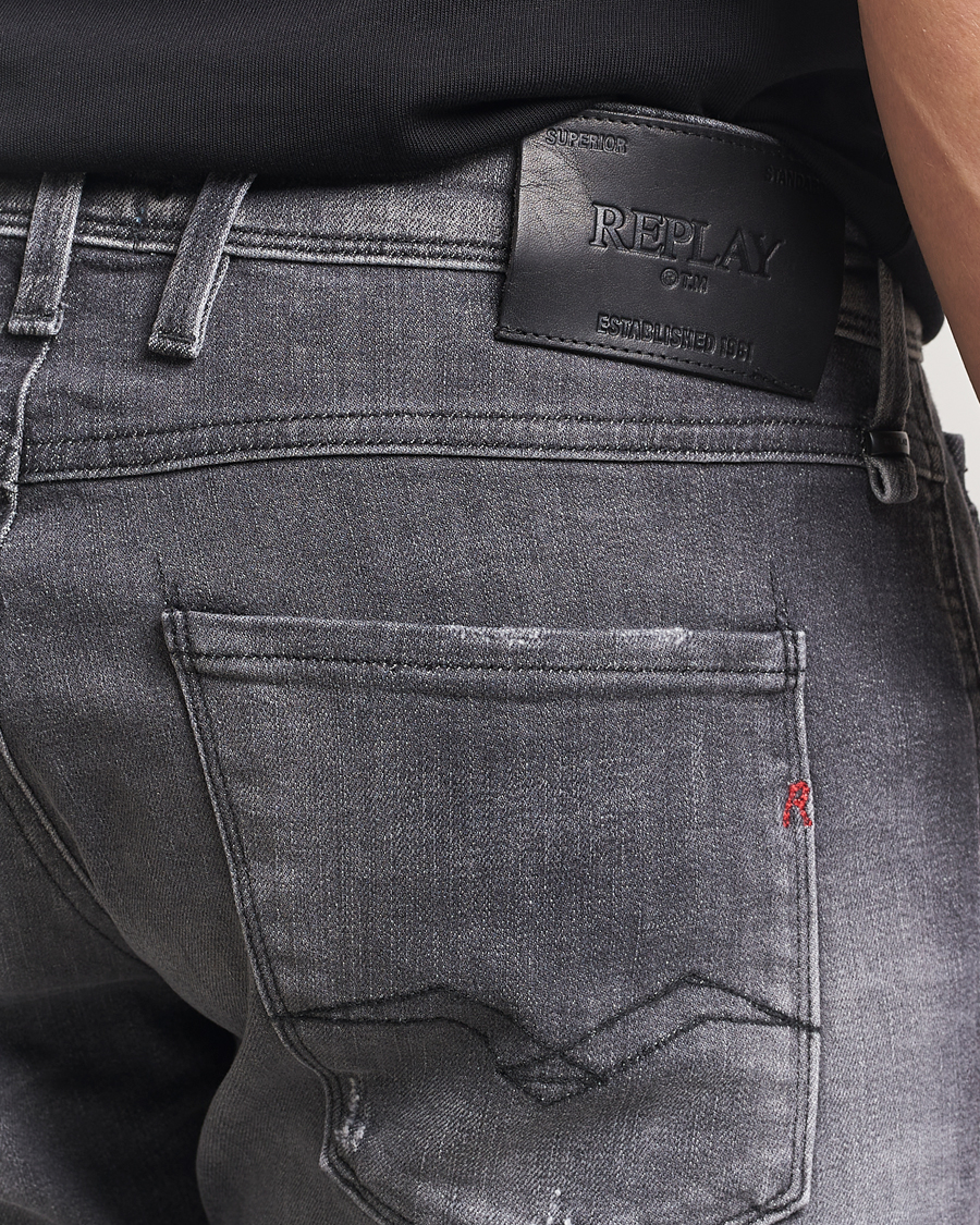 Mies | Farkut | Replay | Anbass Stretch Jeans Washed Black