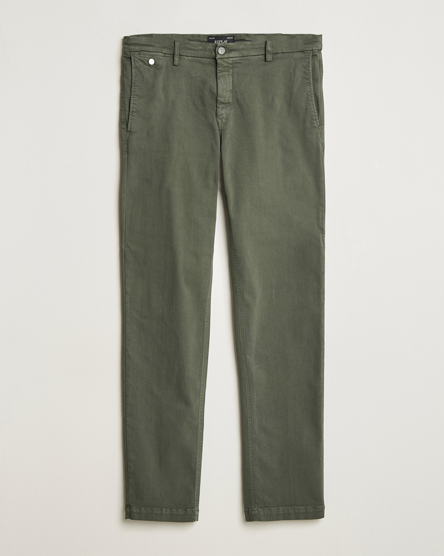 Mies | Housut | Replay | Benni Hyperflex X-Lite Chinos Dark Green