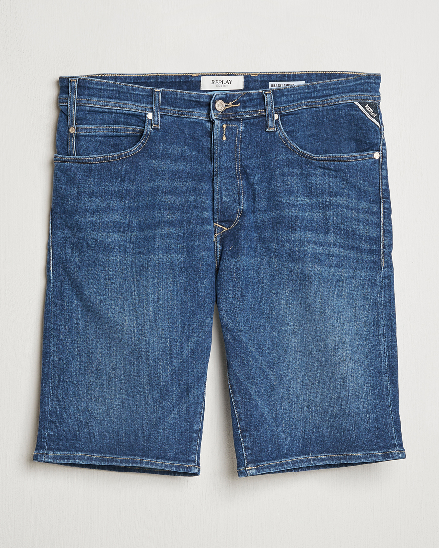 Mies | Shortsit | Replay | RBJ981 Stretch Denim Shorts Dark Blue