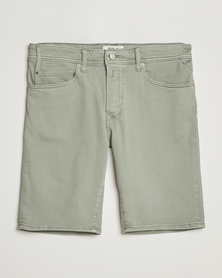 Mies | Shortsit | Replay | RBJ981 Stretch Denim Shorts Light Sage Green