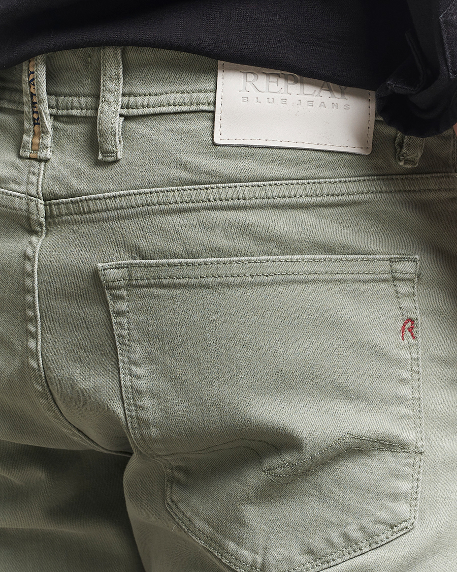 Mies | Shortsit | Replay | RBJ981 Stretch Denim Shorts Light Sage Green