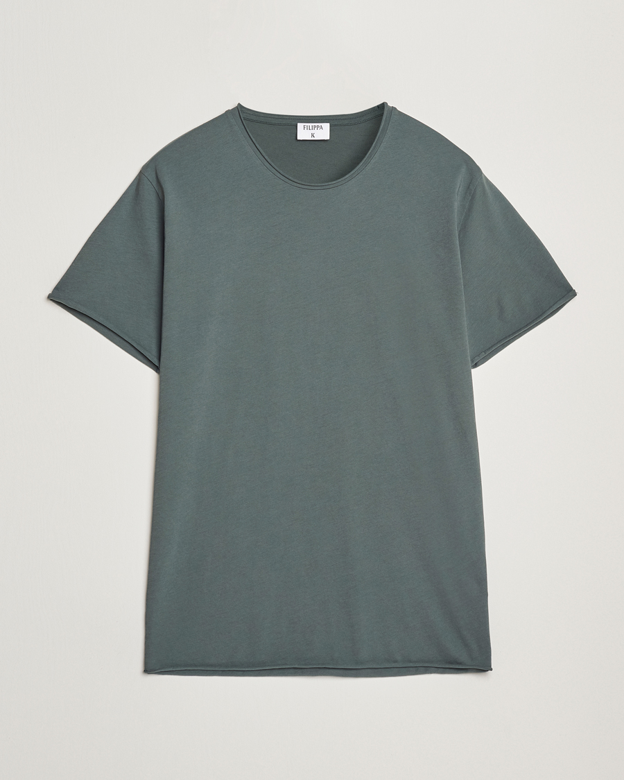 Mies | T-paidat | Filippa K | Roll Neck Crew Neck T-Shirt Green Grey