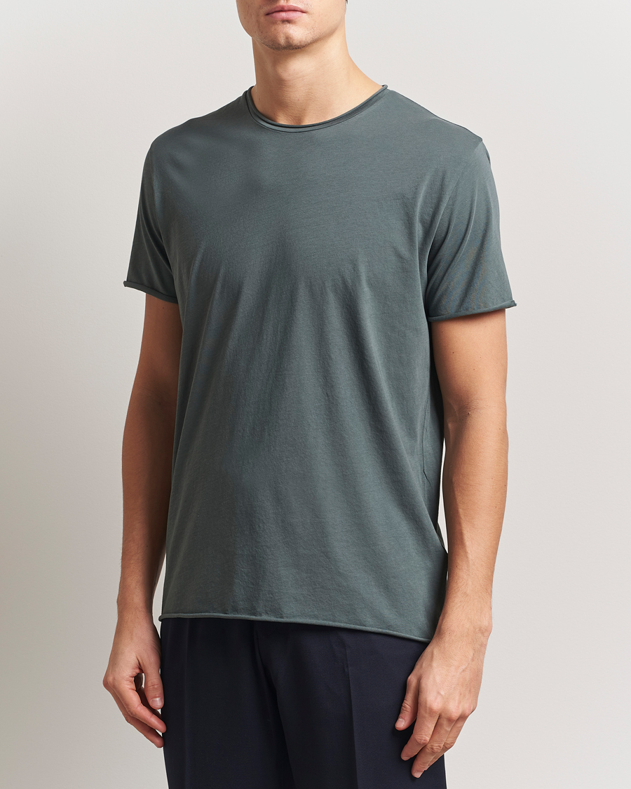 Mies | T-paidat | Filippa K | Roll Neck Crew Neck T-Shirt Green Grey